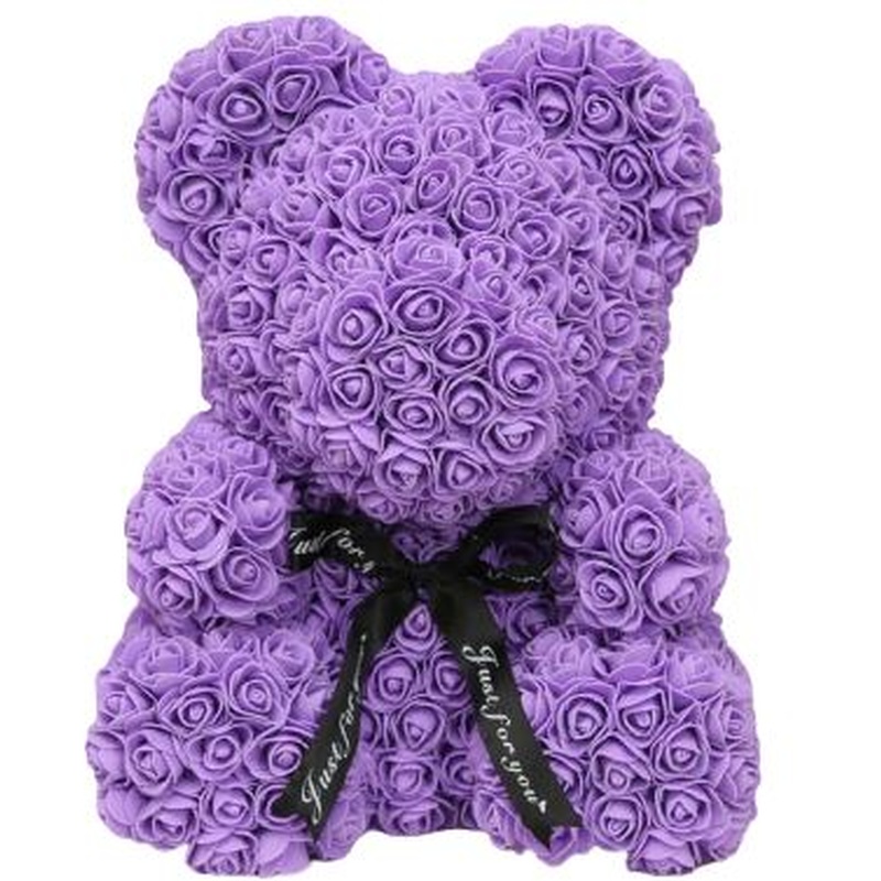 Luxury Purple Rose Teddy Bear