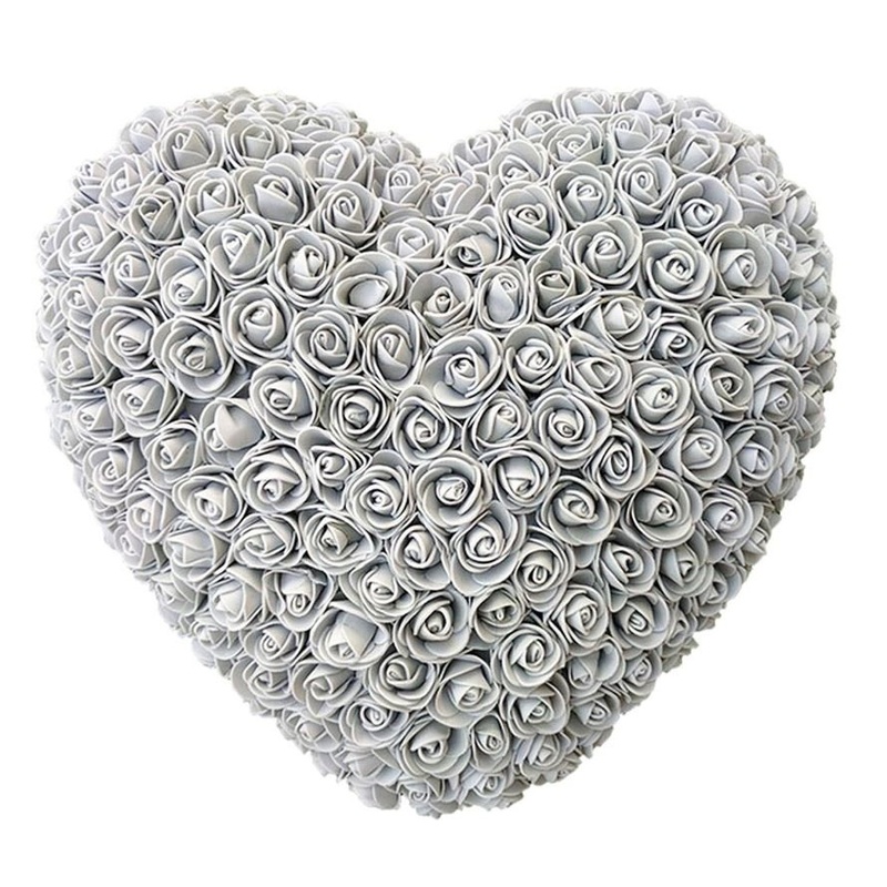 Handmade Grey Heart Shape Rose
