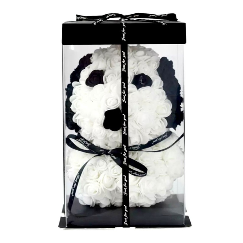 Black and White Rose Dog Artificial Flower