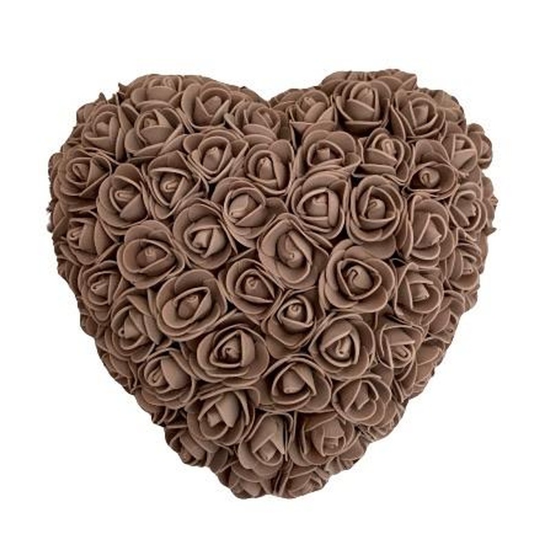 Handmade Beige Heart Shape Rose