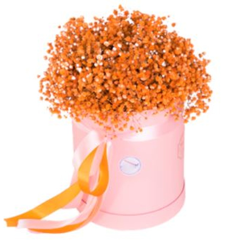 Orange Baby's Breath Box