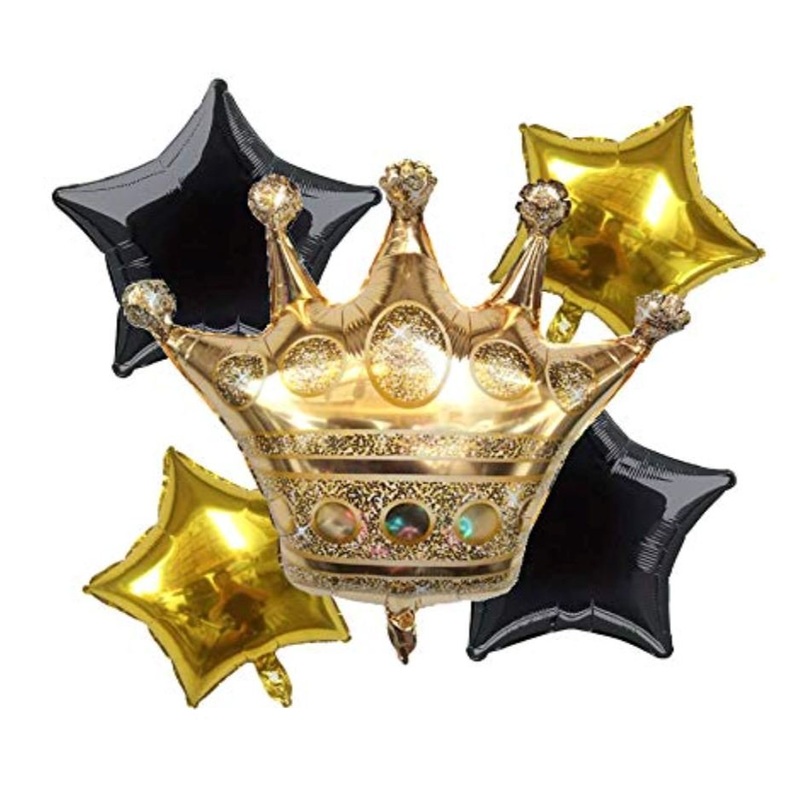 Black and Gold Balloon Helium Bouquet