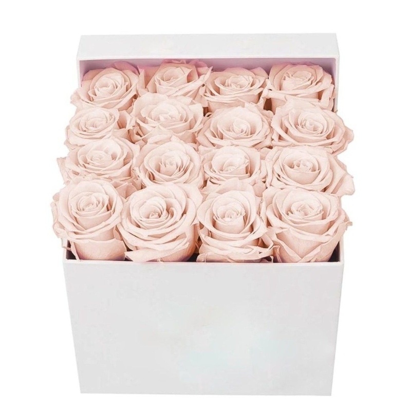 Infinity Roses Classic Square Box -  Rose Head  5cm