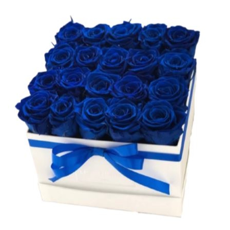 Infinity Roses Glamour Square Box - Rose Head  3,5 cm