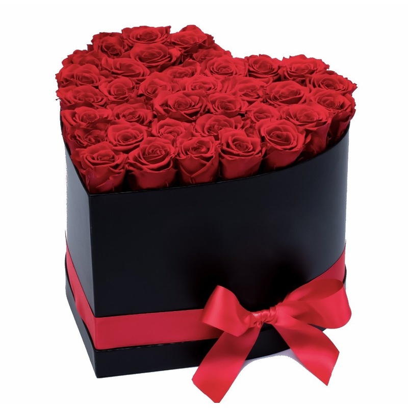 Infinity Roses Heart Box - Rose Head  5cm