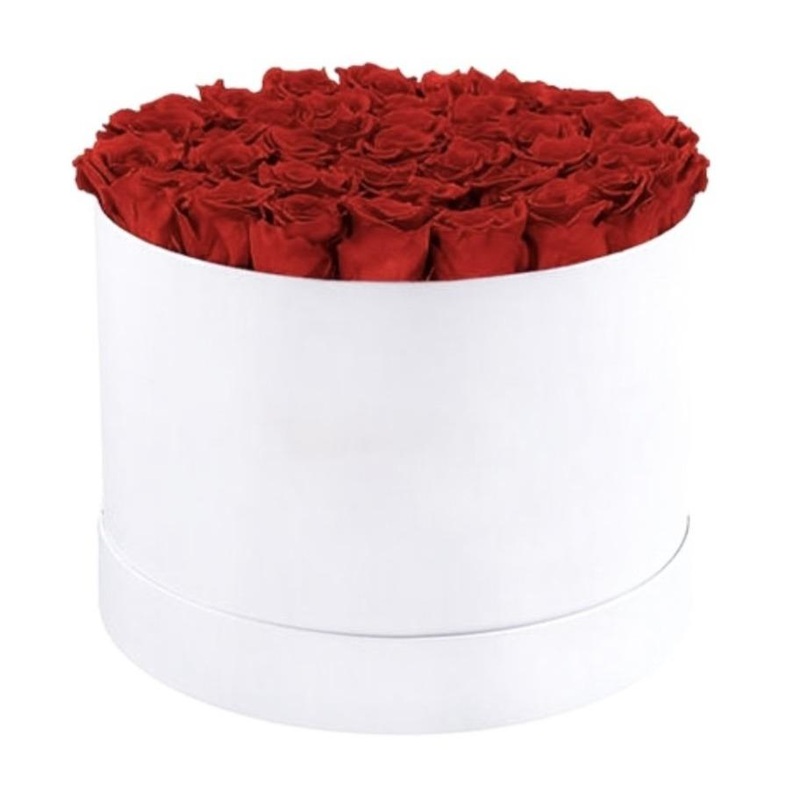 Infinity Roses Round Box - Rose Head  2cm