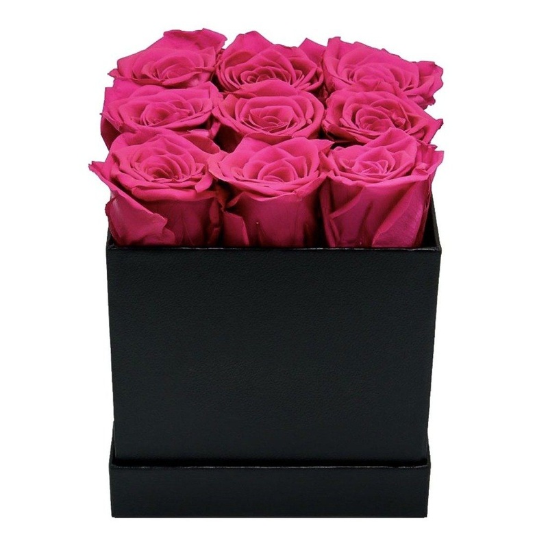 Infinity Roses Square Box - Rose Head  3,5 cm