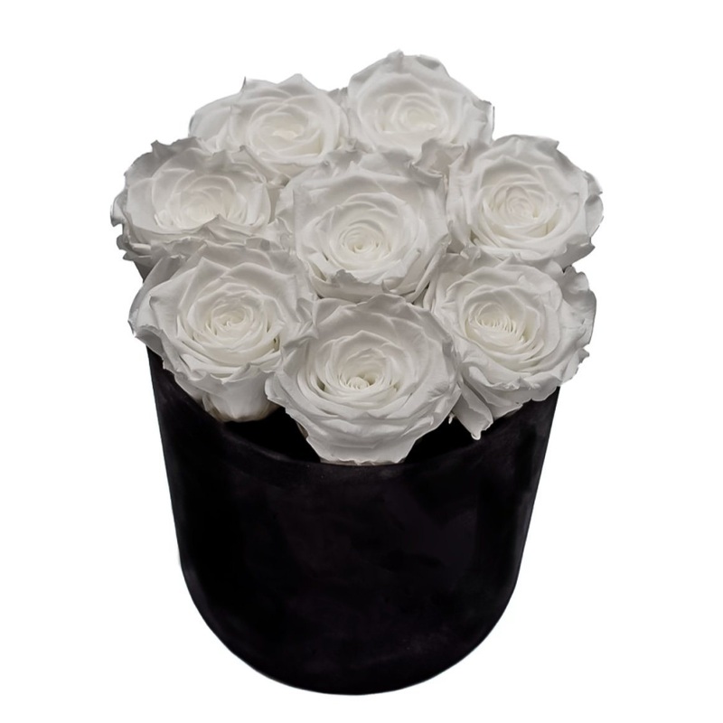 Infinity Roses Luxury Round Box -  Rose Head  7cm
