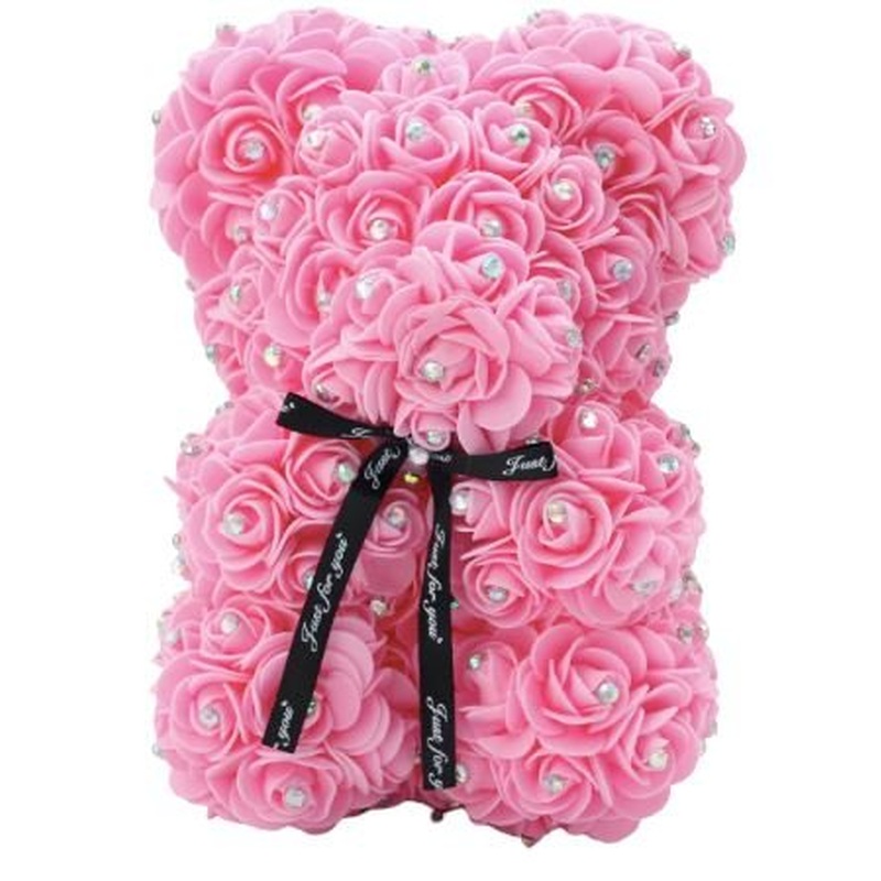 Mini Luxury Pink with Diamonds Rose Teddy Bear