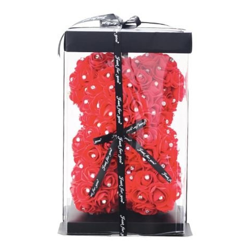 Mini Luxury Red with Diamonds Rose Teddy Bear