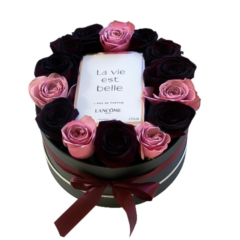 Pink and Black Roses Perfume Box