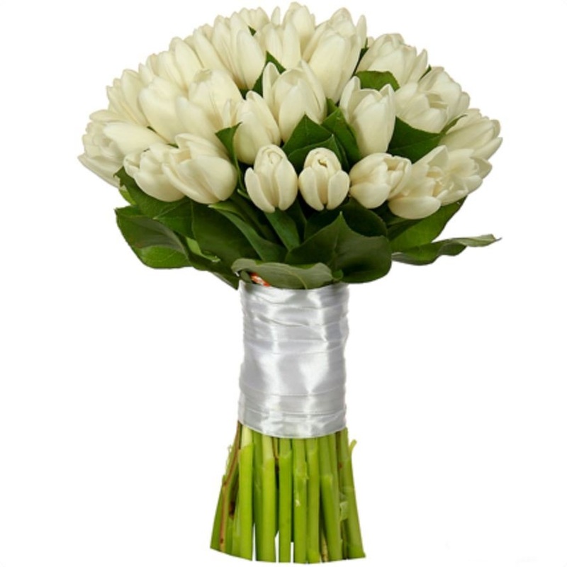 White Tulips Bridal Bouquet