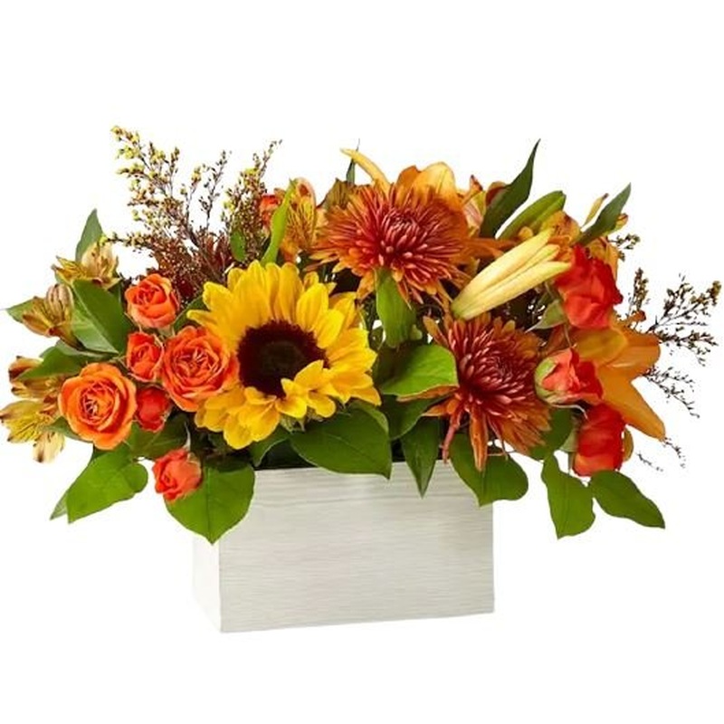 Orange and Yellow Autumn Flower Box