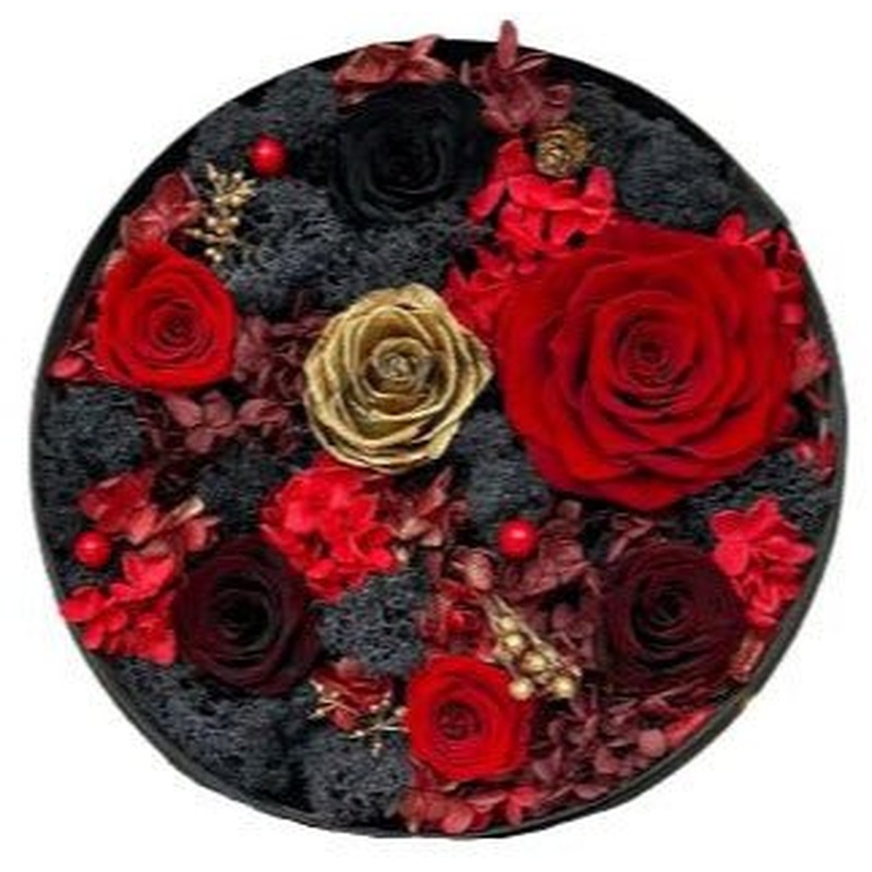 Luxury Red and Black Roses in a Box
