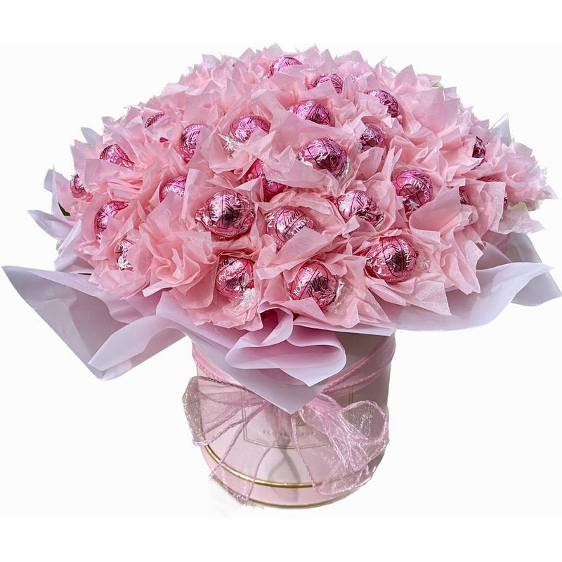 Chocolates in Box with Light Pink Wrapper