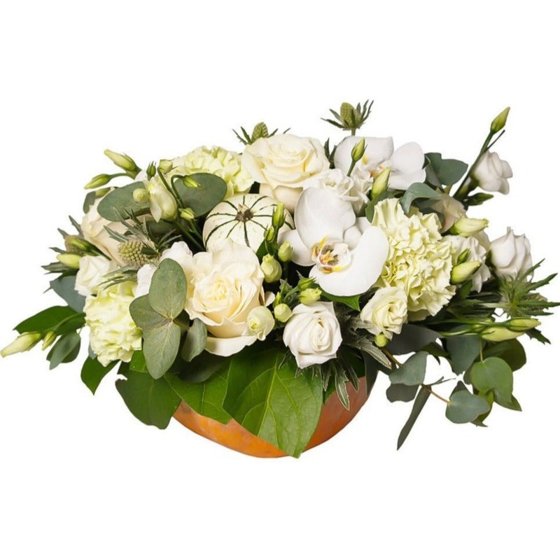 White and Green Elegant Pumpkin