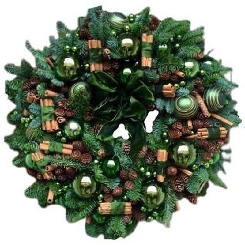 Green Baubles Festive Wreath