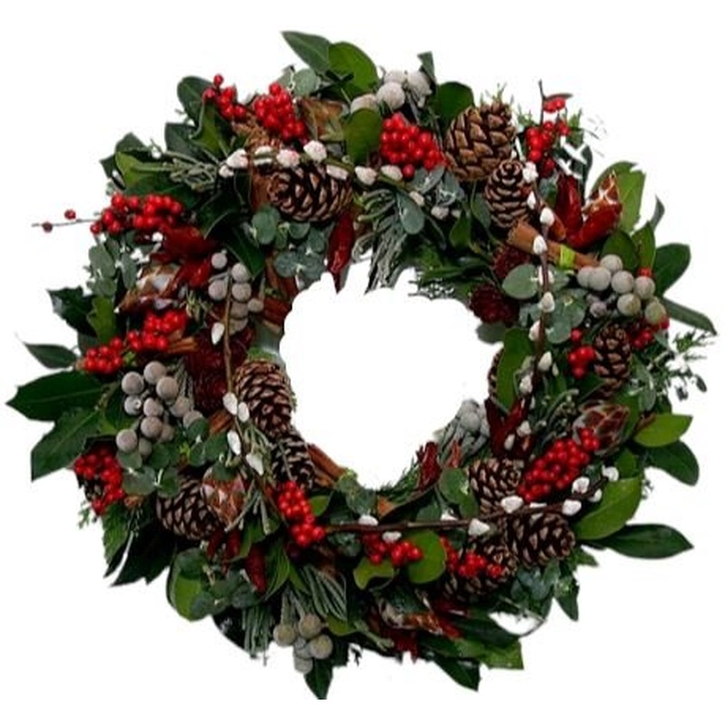 Red Berry and Catkins Wreath