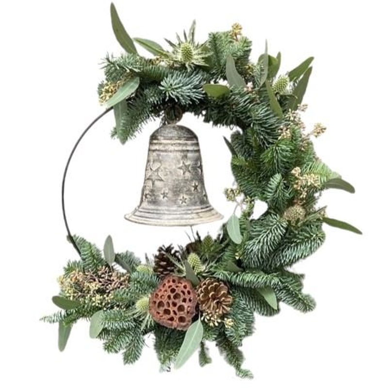 Bell Natural Holly Wreath