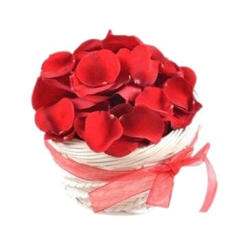 Rose Petals in Hat Basket
