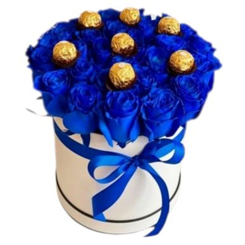 Blue Roses and Chocolates Box