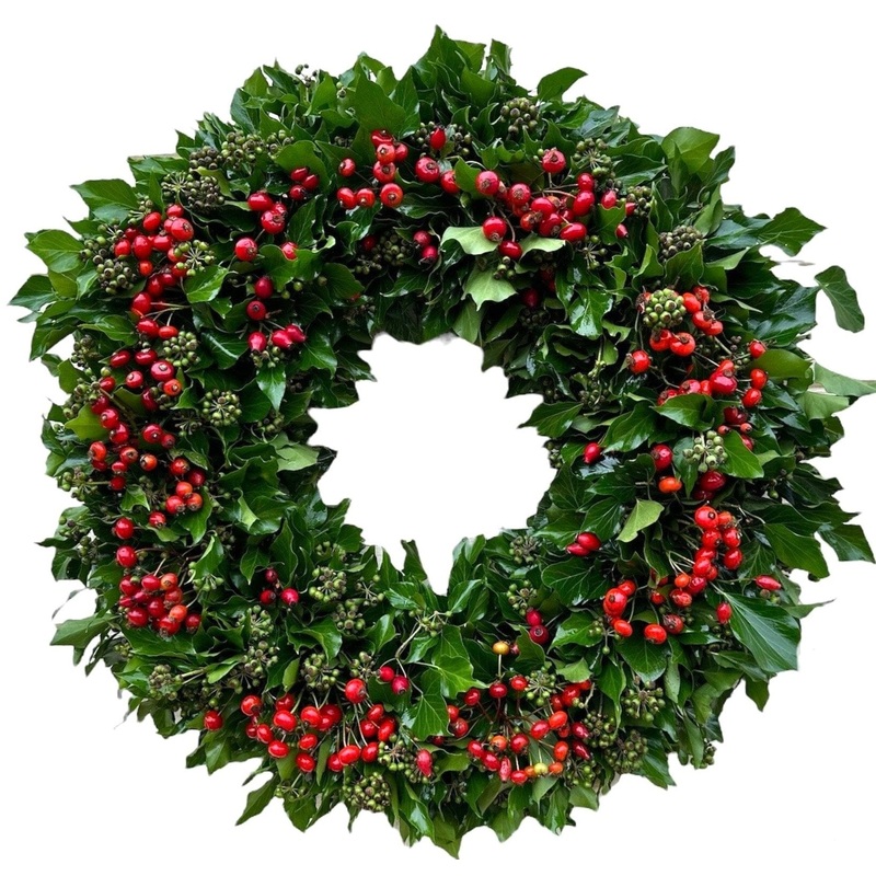 English Ivy and Red Berry Wreath