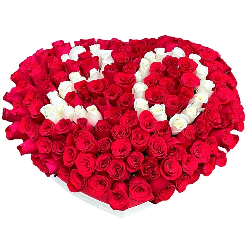 Red and White Roses Box with Numbers