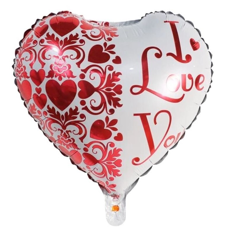 I Love You Heart Balloon Red & White