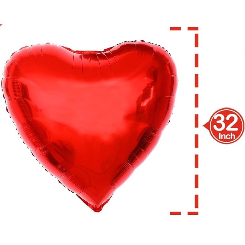 Giant Red Heart Shaped Helium Balloon - 32inch