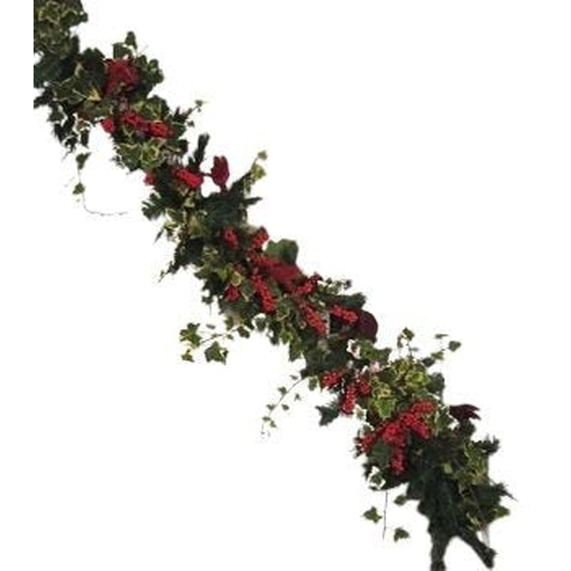 English Ivy with Ilex Berry Festive Garland