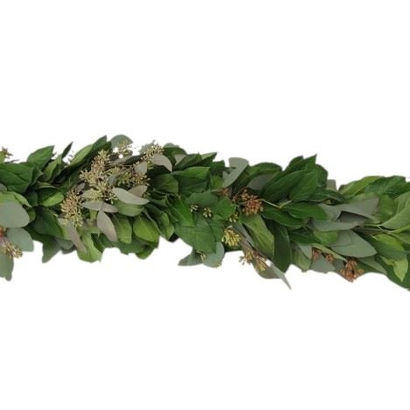 Salal and Populus with Berries Natural Green Garland
