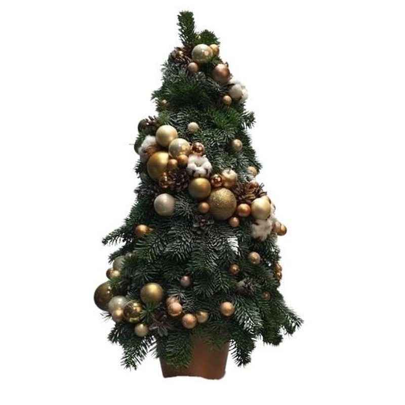 Charming Xmas Tree Arrangement : Gold Boubles Splendor