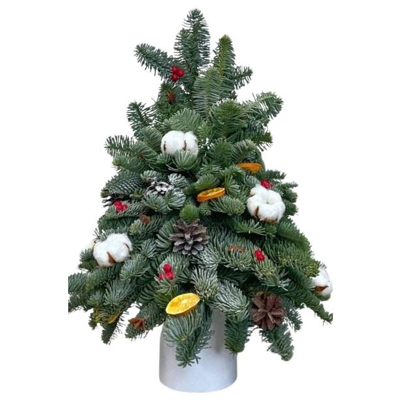 Evergreen Spruce Winter Tree Arrangement: with a Natural Touch