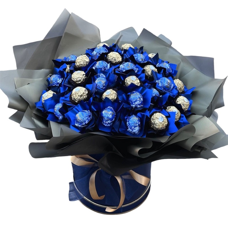 Blue and Gold Wrapped Luxe Box Of Chocolate