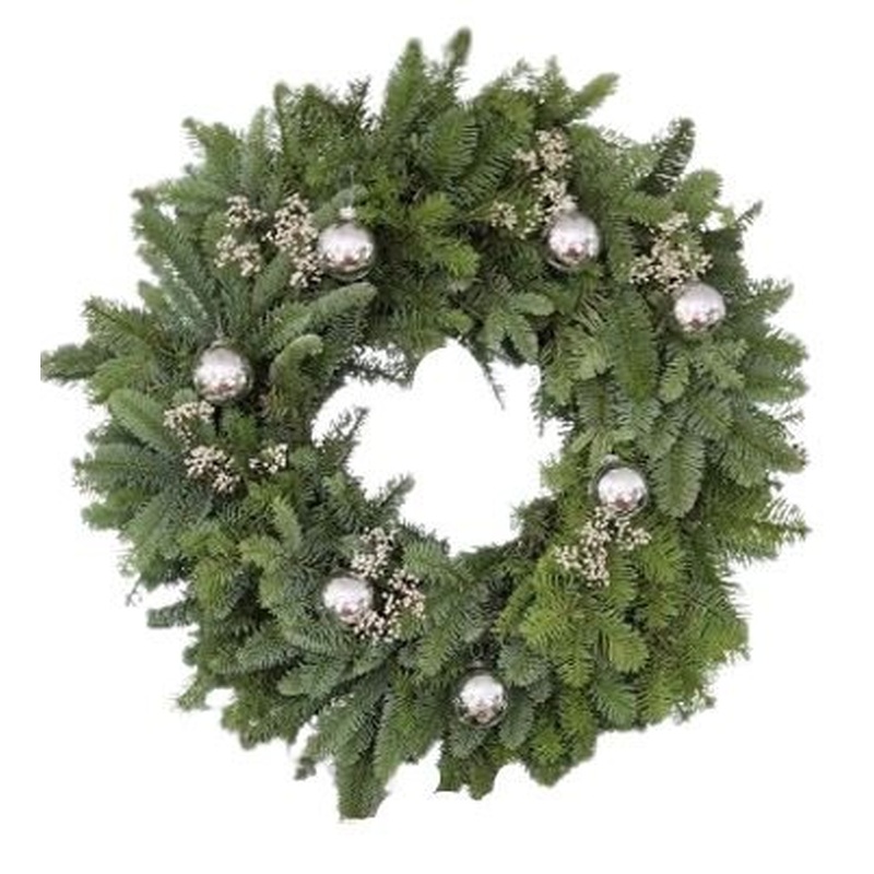 Classic Spruce Wreath  with Silver Accent