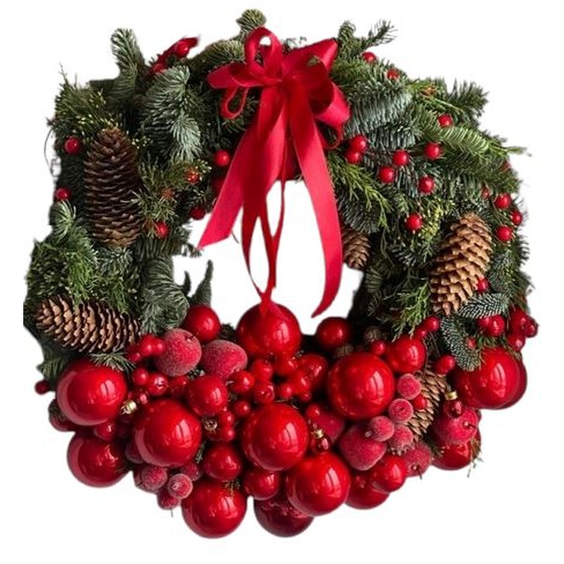 Crimson Elegance Festivity Wreath