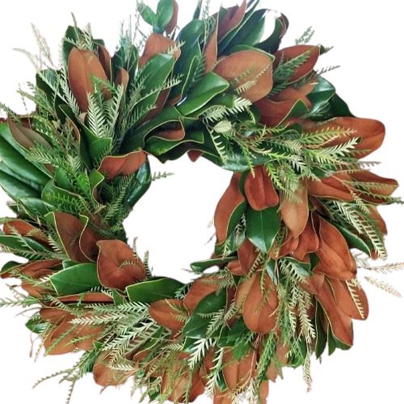 Grevilea and Magnolia Leaves Wreath