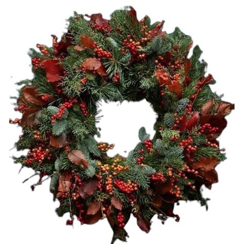 Orange and Red Berry Winter Wreath