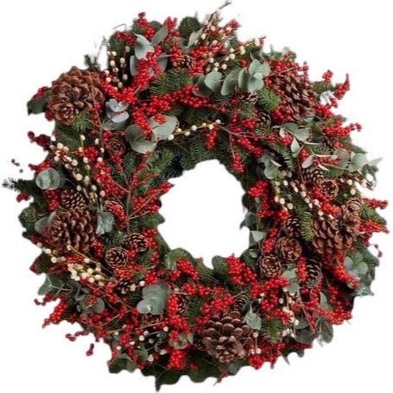 Woodland Red Berry and Cones Wreath