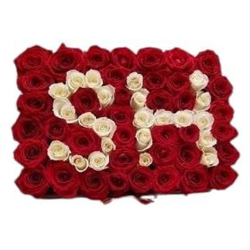Red and White Roses Luxury Personalized Box