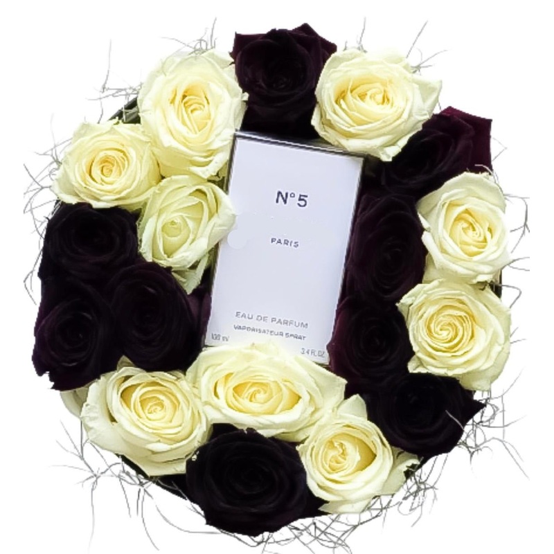 Rafined Box of Black and White with Perfume