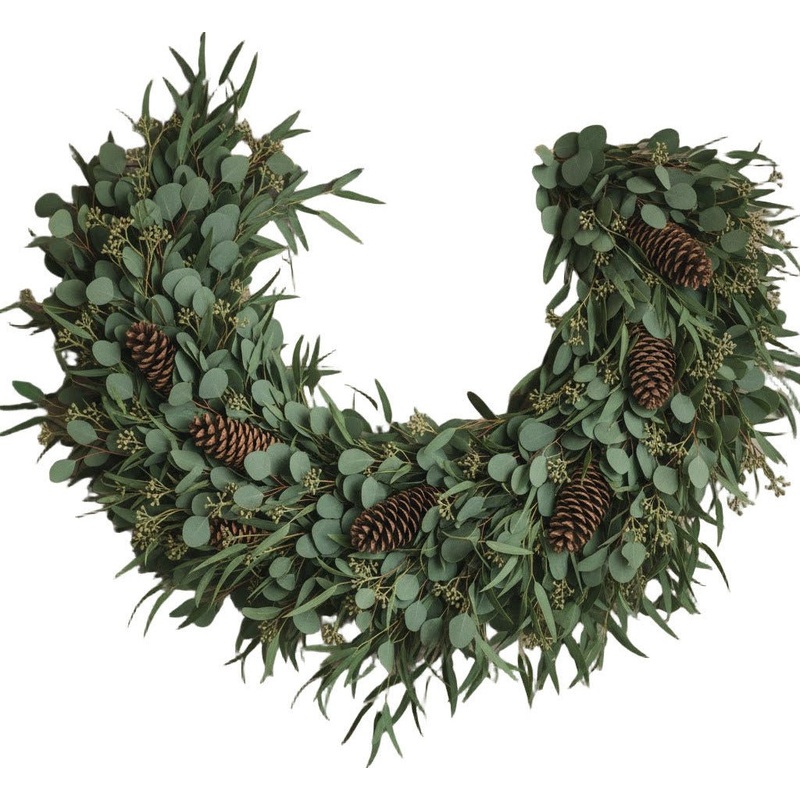 Seasons Glow Eucalyptus & Long Cones Garland