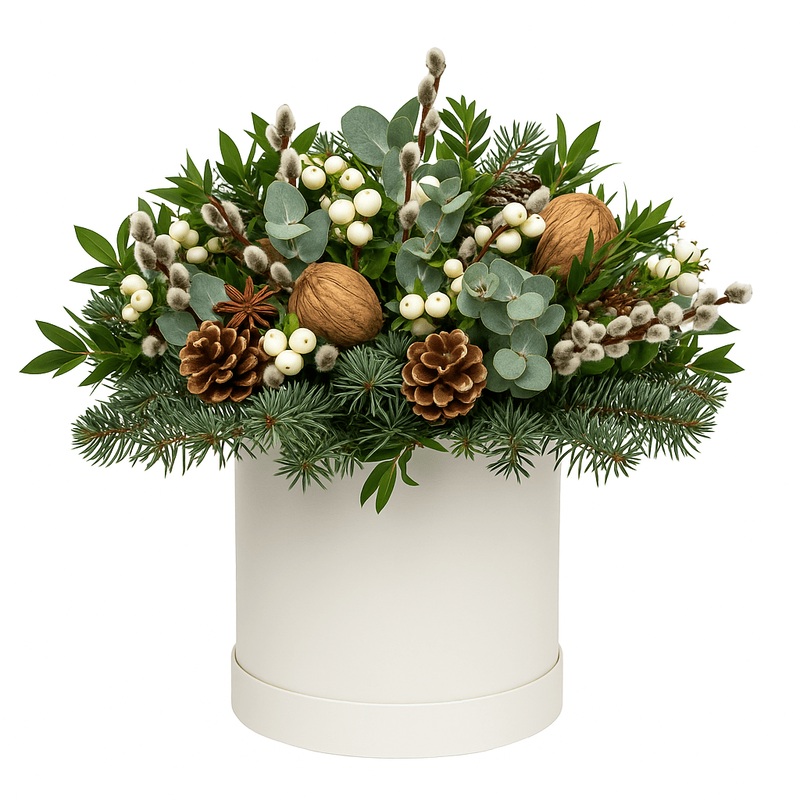 Catkins and White Berry Festive Box