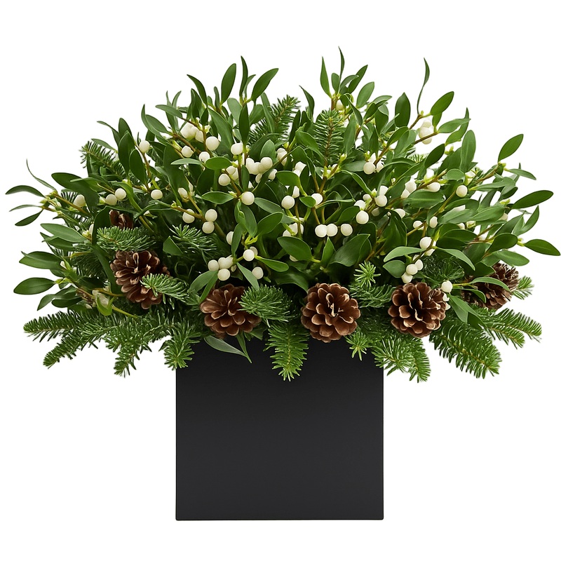 Festive Elegance Box of Mistletoe and Cones