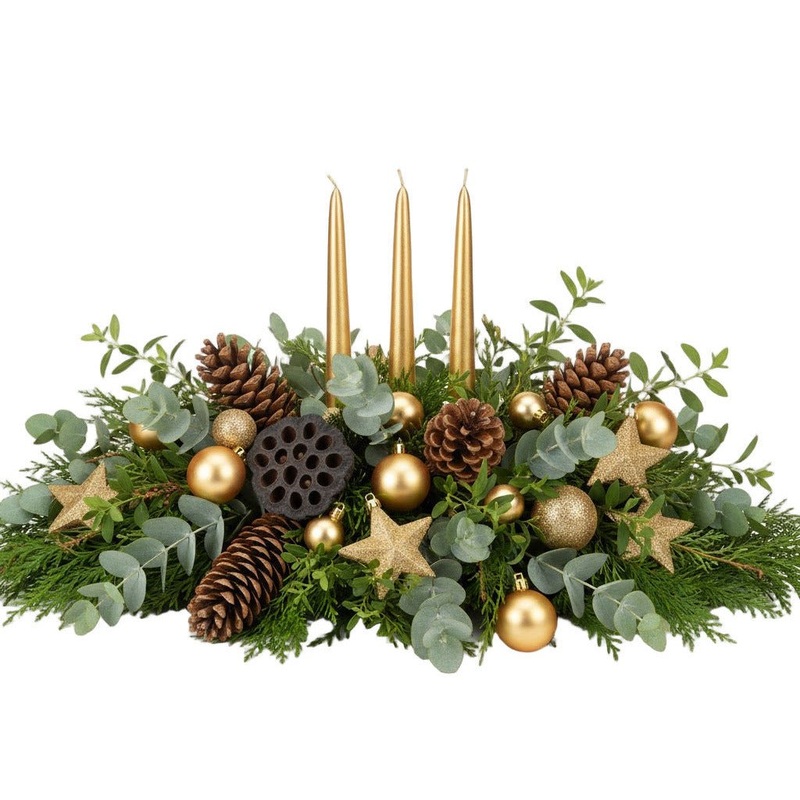 Gold Rustic Elegance Festive Centerpiece