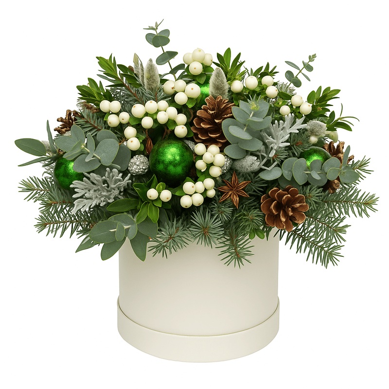 White and Green Festive Box